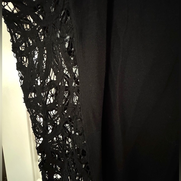 Free People Linen Blend Oversized Crochet Lace Top S - Picture 3 of 8